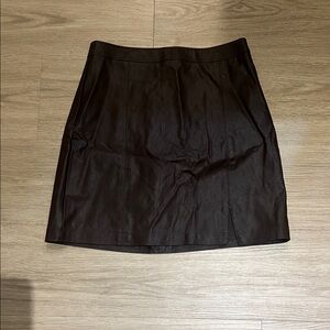 Abercrombie & Fitch Brown Vegan Leather Mini Skirt